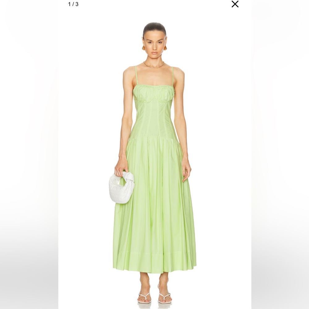 NICHOLAS Dolma Drop Waist Corset Midi Dress